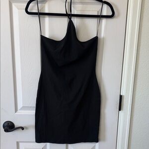 Double Zero Black Backless Halter Dress